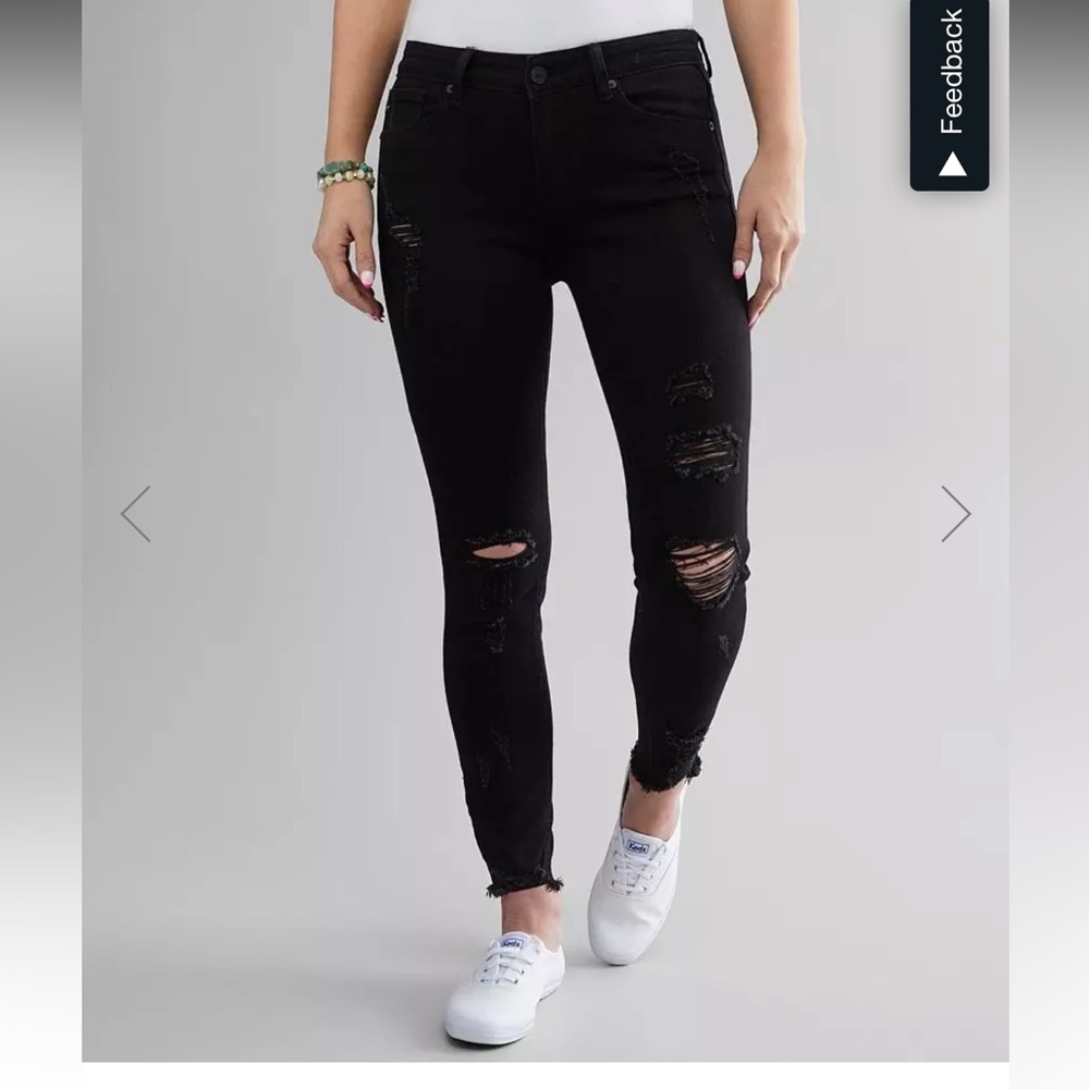 Black Buckle Skinny jeans